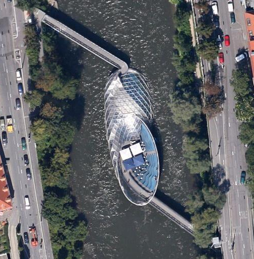 La isla sobre el r�o Mur en los mapas de Turismo Google